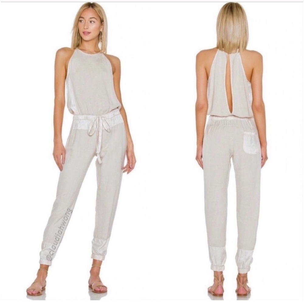 YFB black linen jumpsuit